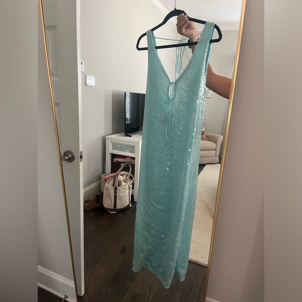 Bardot Light Blue Sequence Maxi